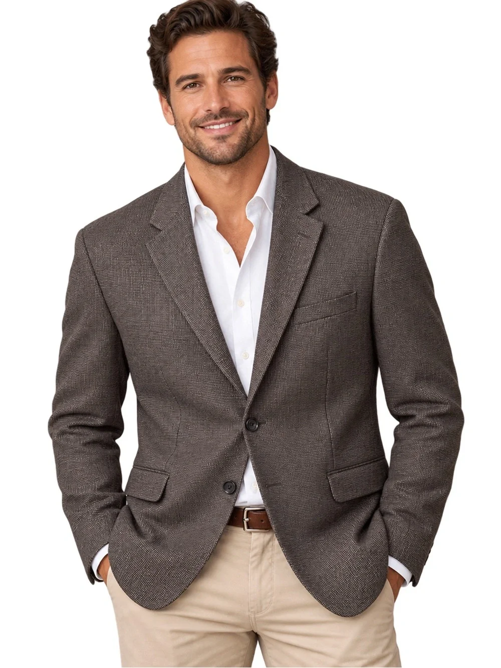 Lauren Ralph Lauren Brown Herringbone Blazer - Classic Tailored Sport Coat 46L